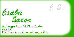 csaba sator business card